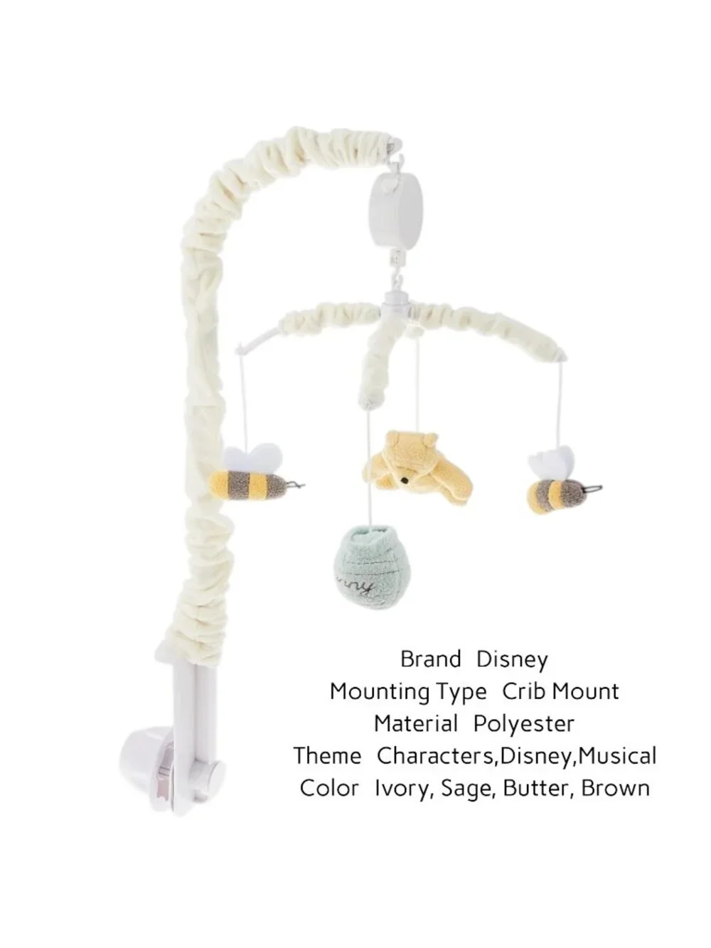 Musical Mobile Baby Crib Winnie the Pooh Classic Hunny Pot & Bees Brahms Lullaby